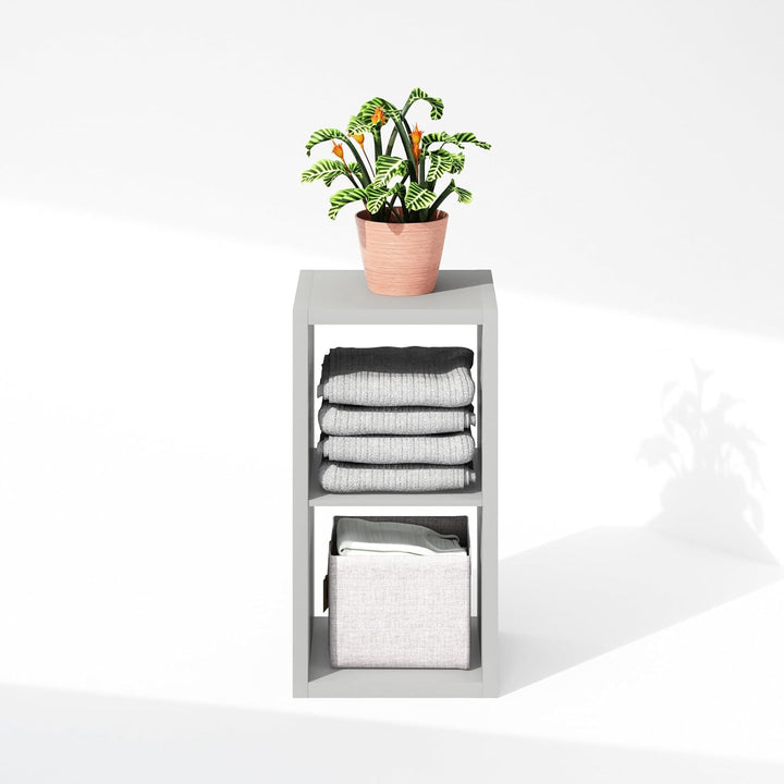 Furinno Cubic Offenes Rückwand-Multifunktionsregal für Kleidung &amp; Schrankaufbewahrung, 2-Fächer, Hel