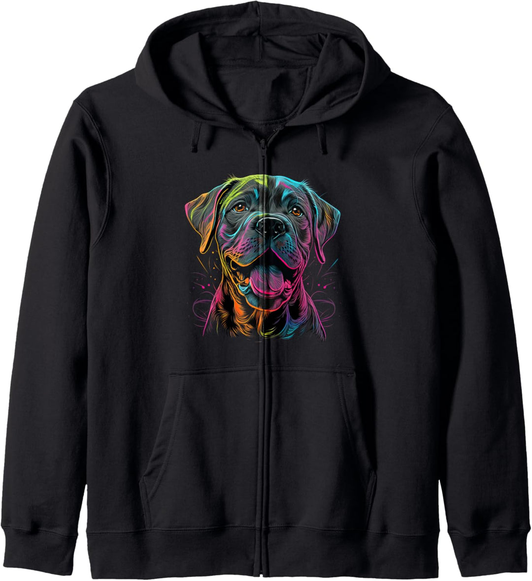 Cane Corso Hundebesitzer Cartoon mit Stockkorso Kapuzenjacke