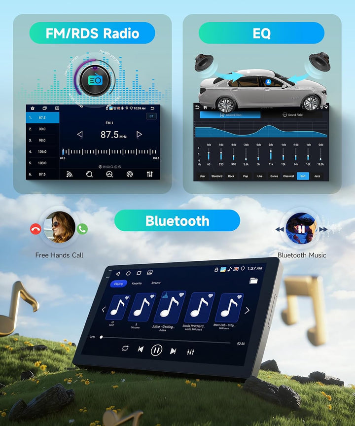 Rimoody 4G+64G Android 15 Autoradio für Ford Fiesta Mk5 2002-2008 9 Zoll Incell Touchscreen Autoradi