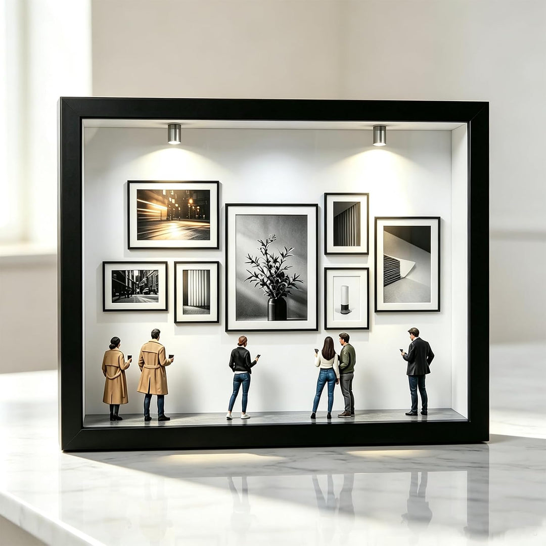 DIY Mini Museum Bilderrahmen, 3D Silhouette Box mit LED &amp; Miniaturfiguren