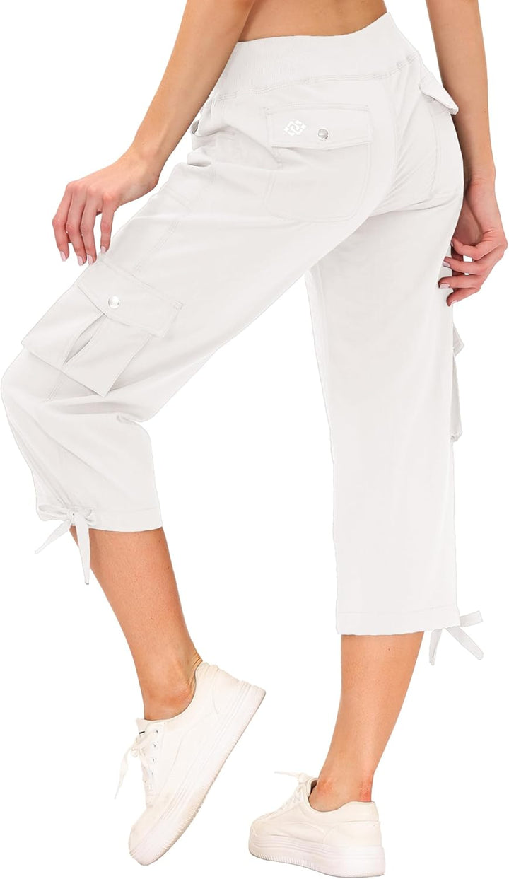 JINSHI Hosen Damen Sommer Cargohose 3/4 Lange Hosen Caprihose Freizeithose Outdoorhose Wanderhose mi
