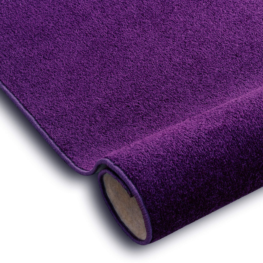 Einfarbiger Teppich Eton für Zimmer, Wohnzimmer, Schlafzimmer, Teppichboden Auslegware, violett lila