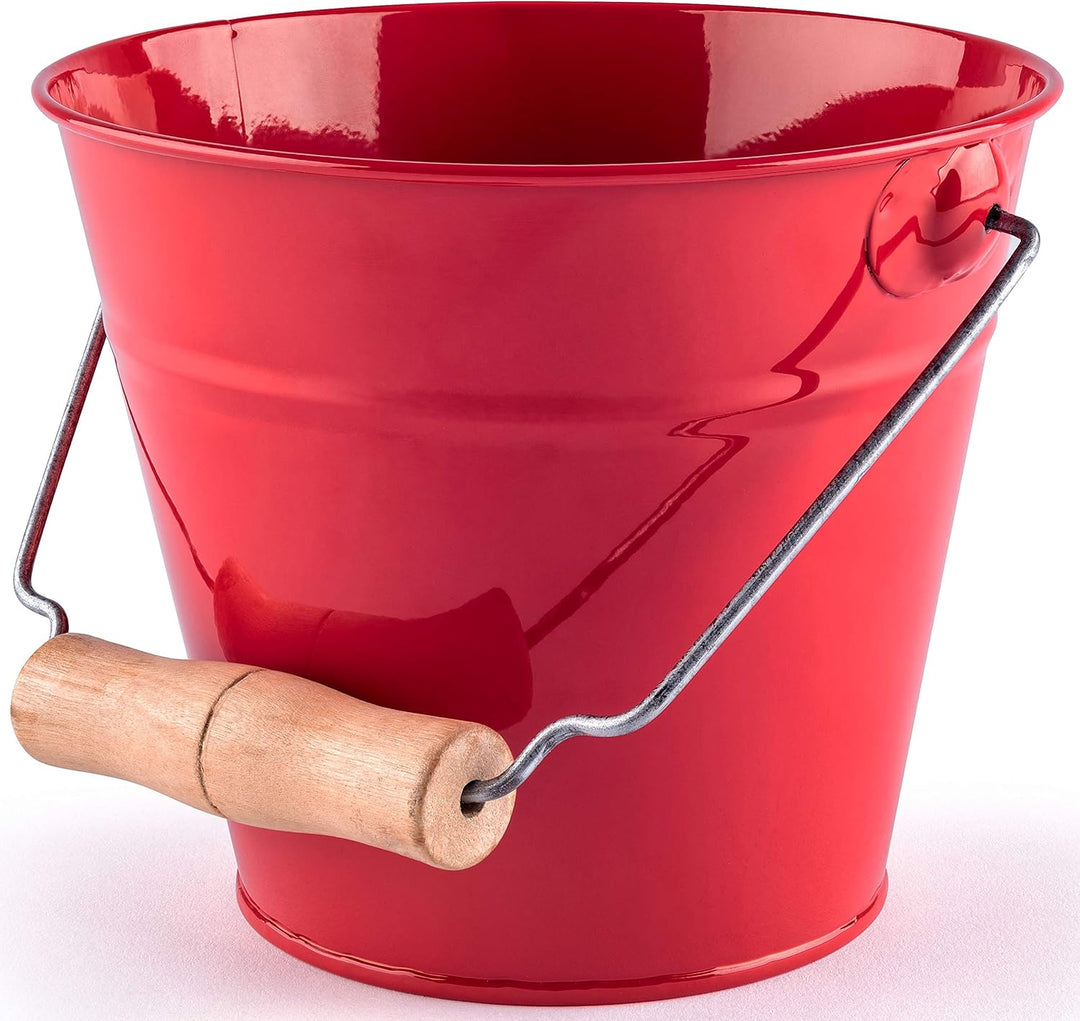 2 TLG. Set: Kleiner - Eimer + Giesskanne - Metall - rot - 1,5 Liter - Blech Kindereimer Blecheimer/M