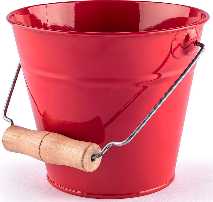 2 TLG. Set: Kleiner - Eimer + Giesskanne - Metall - rot - 1,5 Liter - Blech Kindereimer Blecheimer/M