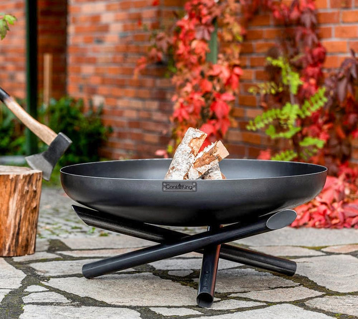 CookKing Feuerschale Indiana Stahl Schwarz 80x80x40 cm Feuerplatz Garten