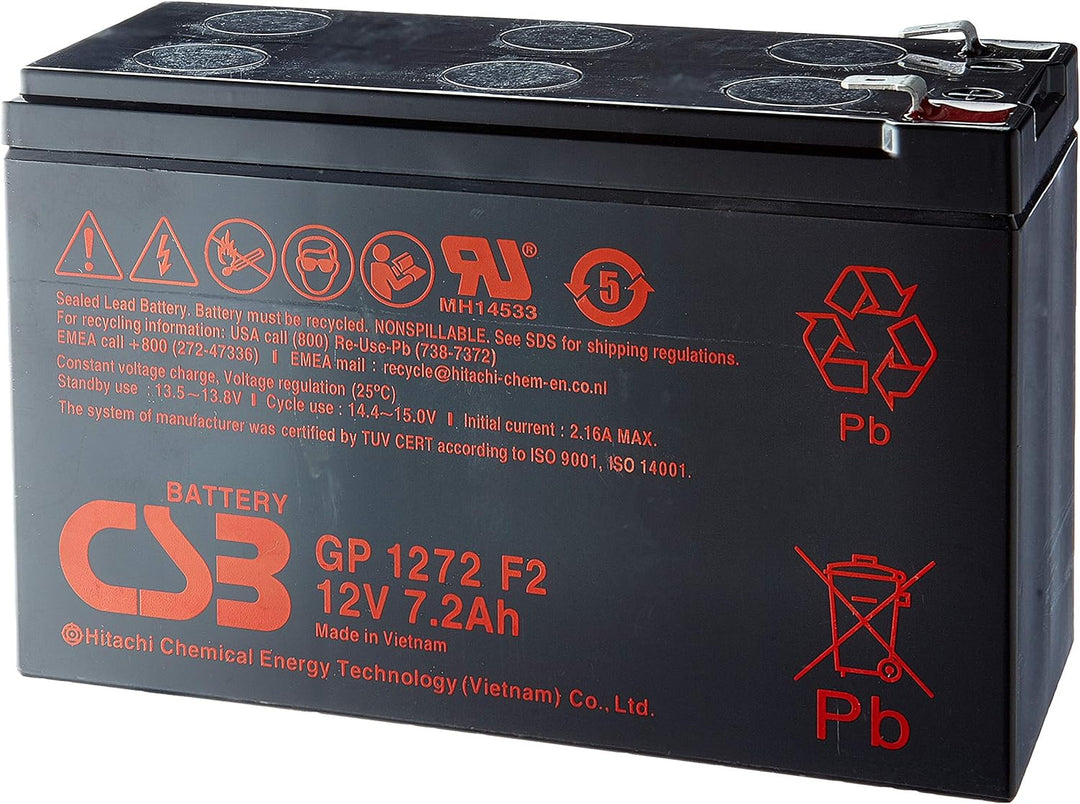 CSB Akku für USV Riello GP1272 F2 12 V 7.2 Ah 6 Zellen für IDIALOG 400/600/800/1200/1600 iPlug 600/8