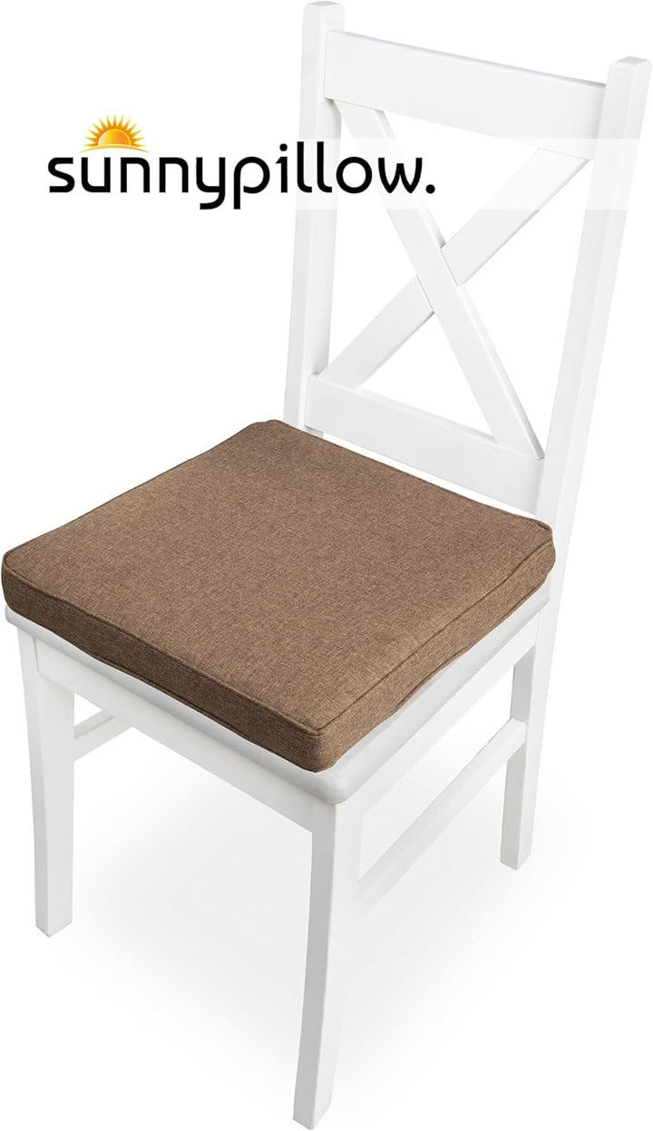 sunnypillow 4er Set Stuhlkissen wasserdicht UV-lichtecht 50 x 50 x 5cm | Polsterauflage Auflage für