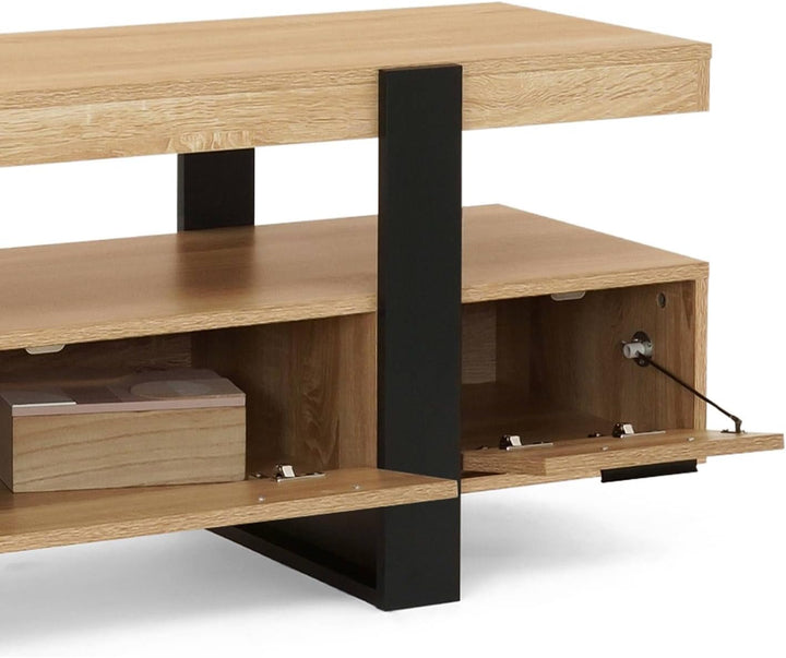 IDMarket - TV-Schrank 140 cm Phoenix mit Schubladen Holz und Schwarz