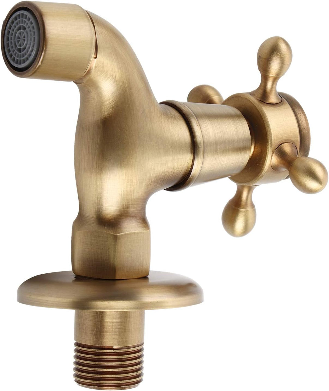 Wand-Wasserhahn Massiv Messing Kaltwasser