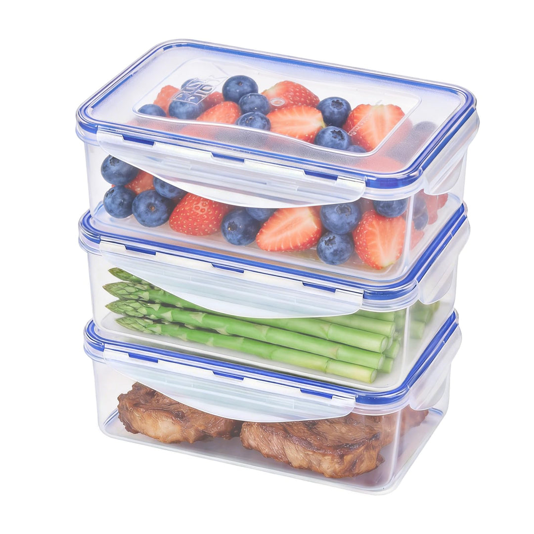 3 PACK Kunststoff Frischhaltedosen mit Deckel Luftdicht (1,15L) 1,15L (3er-Set), 1,15L (3er-Set)