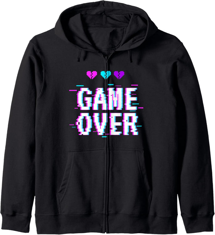 Vaporwave Aesthetic Style Game Over Yami Kawaii Pastel Goth Kapuzenjacke