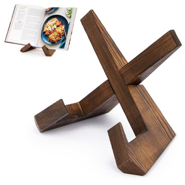PUERSI Kochbuchhalter, Buchständer aus Holz, Buchhalter, Rezepthalter für Küche, Buchaufsteller, Buc