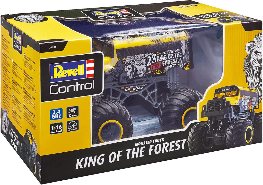 Revell 24557 King of The Forest Gelb-Schwarz 1:16 RC Modellauto Elektro Monstertruck RTR 2,4GHz Schu