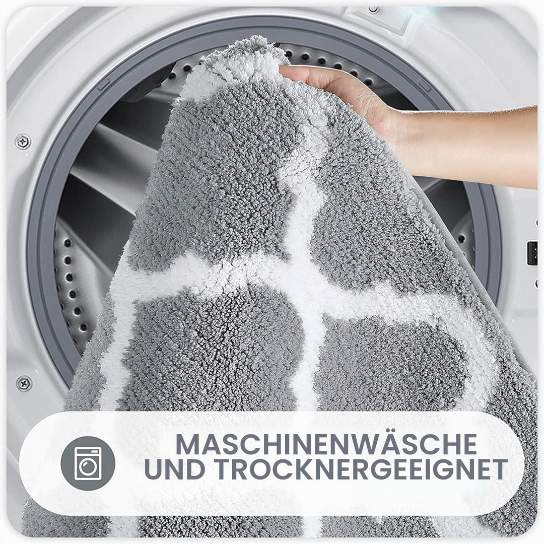 Homaxy rutschfest Badematte Badezimmerteppich Waschbar Hochflor Badteppich Flauschige Mikrofaser Bad
