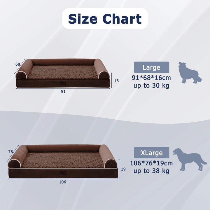 WESTERN HOME Orthopädisches Hundebett mittelgrosse Hunde hundesofa Hundecouch Hunde Bettchen mit Hoh