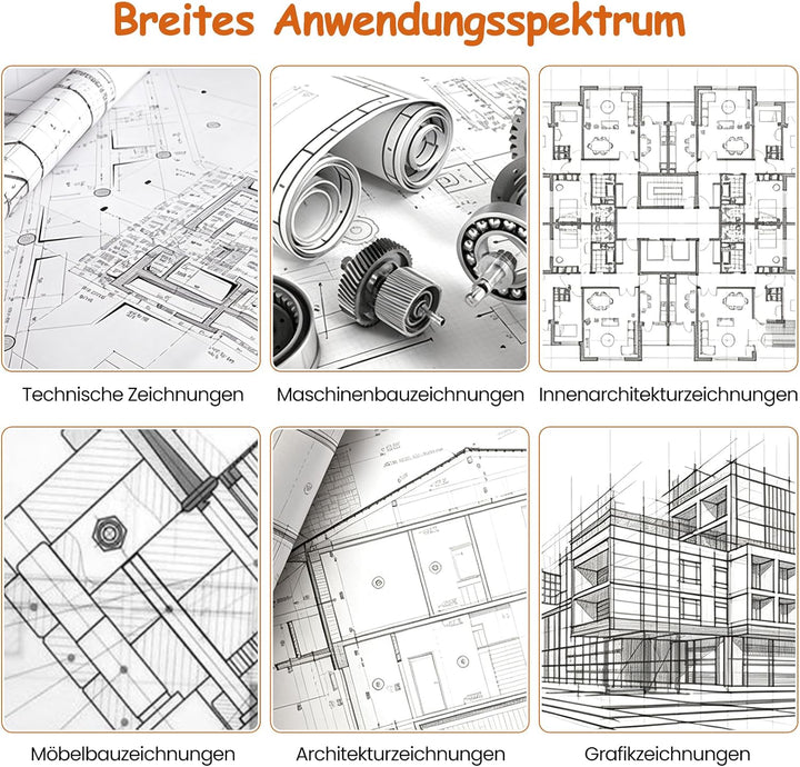 Ecliptix A3 Profi Zeichenbrett Set, nutzbar für A3‑ und A4‑Zeichenpapier Weiss, Weiss