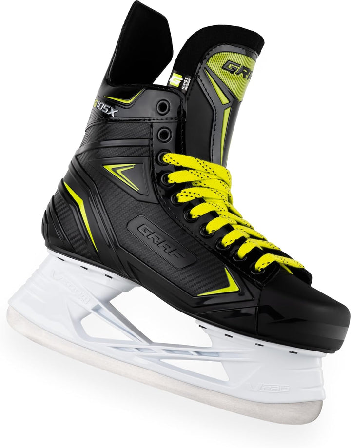 Graf Schlittschuhe G105X Schwarz Gelb Eishockey 45, 45
