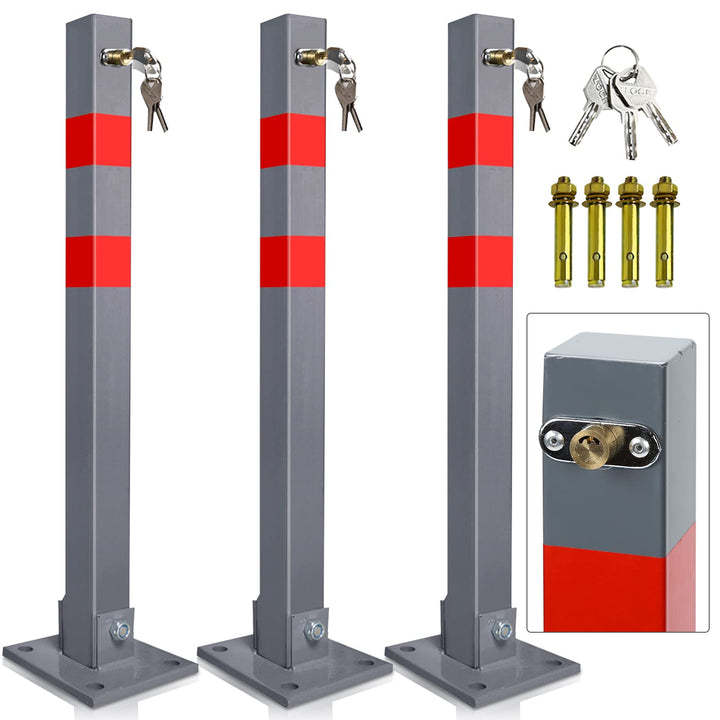 Gimisgu Parkpfosten, Absperrpfosten Klappbar, Robust und Stabil Parkplatzsperre Wegsperren Sperrpfos