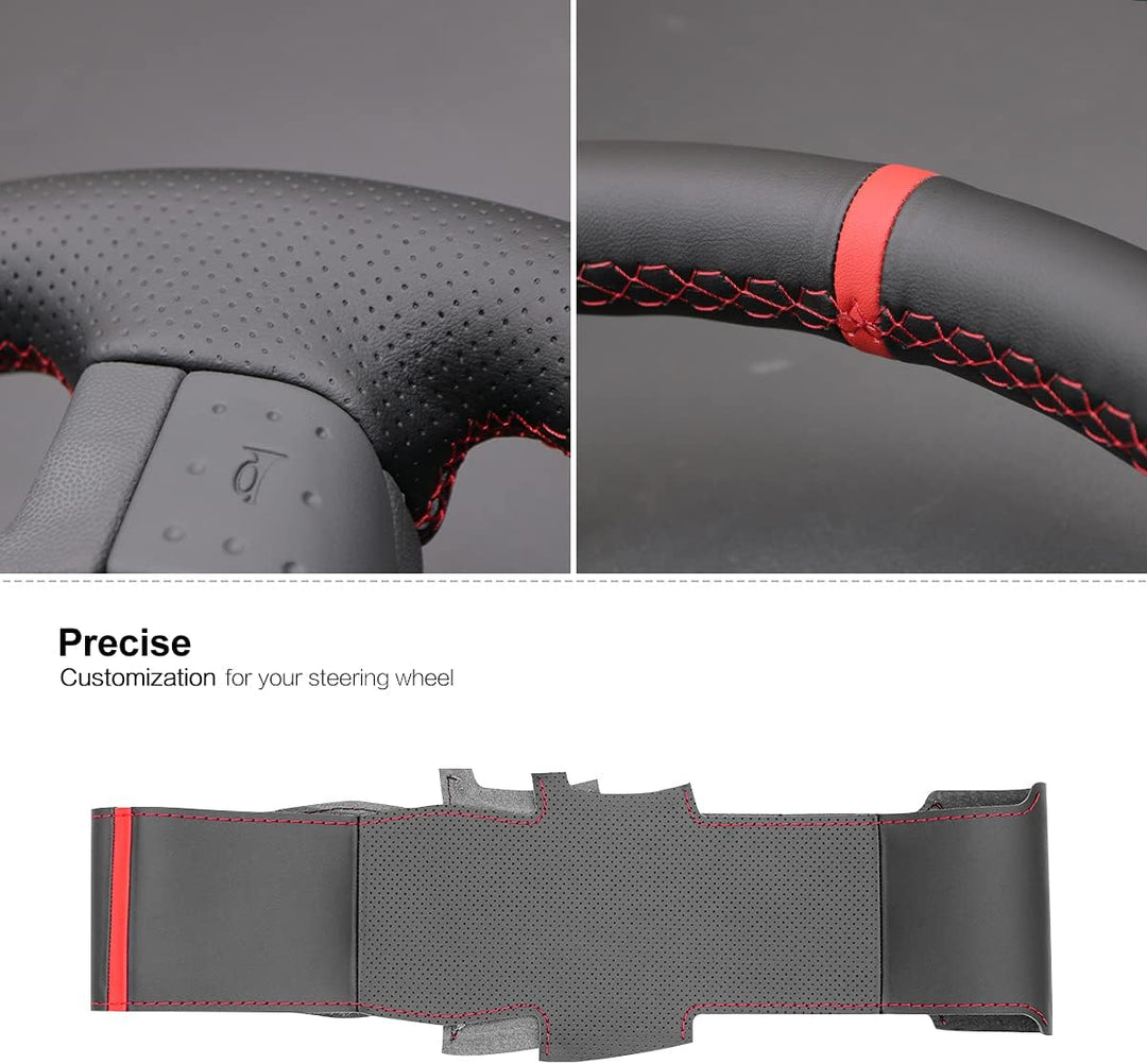 MEWANT Lenkradbezug für Opel Corsa C/Combo C Lenkradhülle aus Kunstleder Mikrofaser Leder per Hand N
