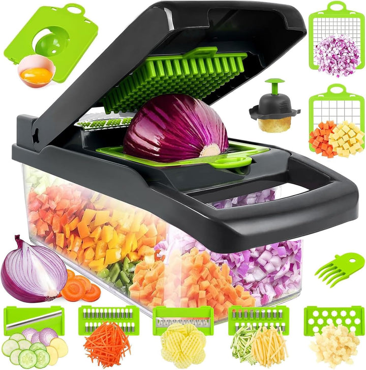 16 In 1 Gemüseschneider, Gemüse Schneider, Mandoline Gemüsehobel, Vegetable Chopper, Würfelschneider