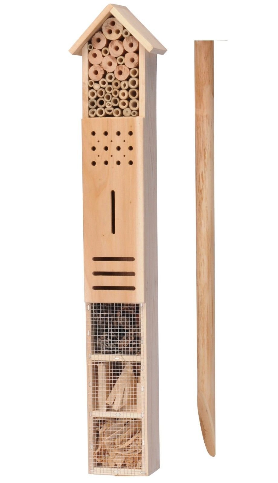 Neu Grosser Hölzerner Frei Stehend Insekt Käfer Garten Hotel Haus Bienen Marienkäfer Nest Box Haus M