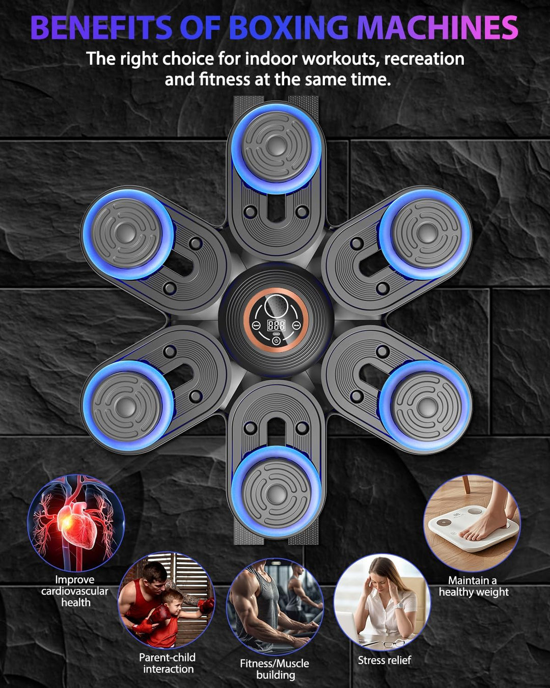 Music Boxing Machine, LED Licht Bluetooth Musical Boxmaschine