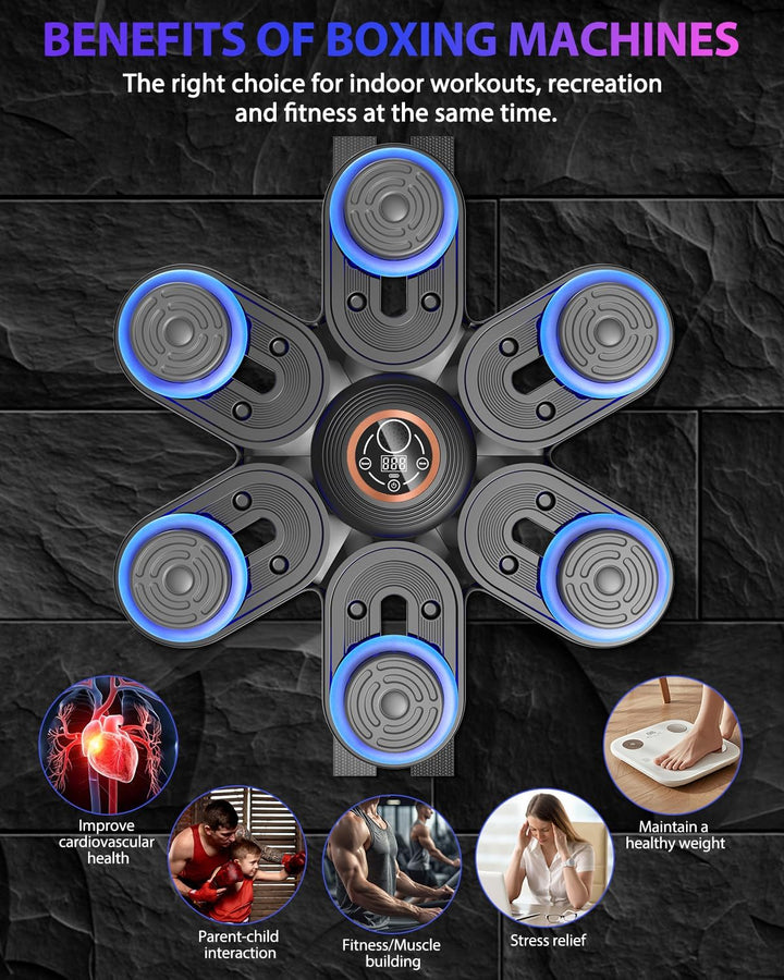 Music Boxing Machine, LED Licht Bluetooth Musical Boxmaschine