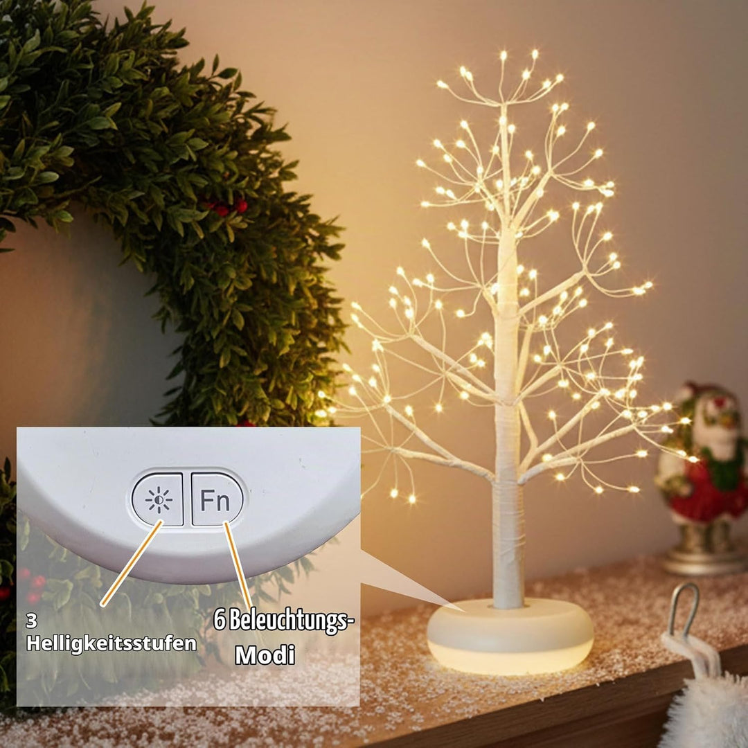 2er Pack Weihnachtsbaum mit Leuchtendem Sockel Wiederaufladbar Weihnachtsdeko mit Dimmfunktion Licht