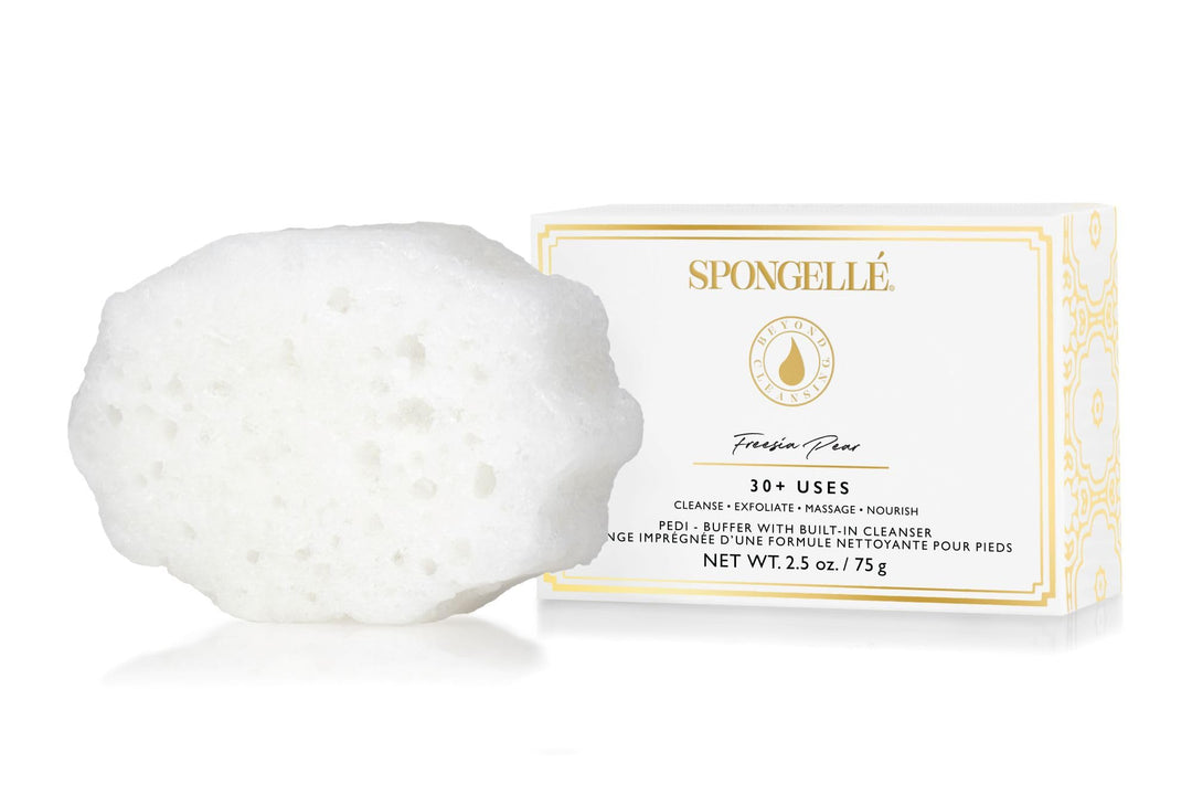 Spongellé Pedi-Puffer – Reinigen, Peeling &amp; Polieren der Füsse – Freesie Birne, Freesie Birne