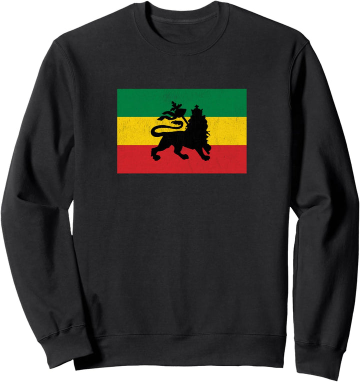 Rastafari Flagge Löwe von Juda Afrika Sweatshirt