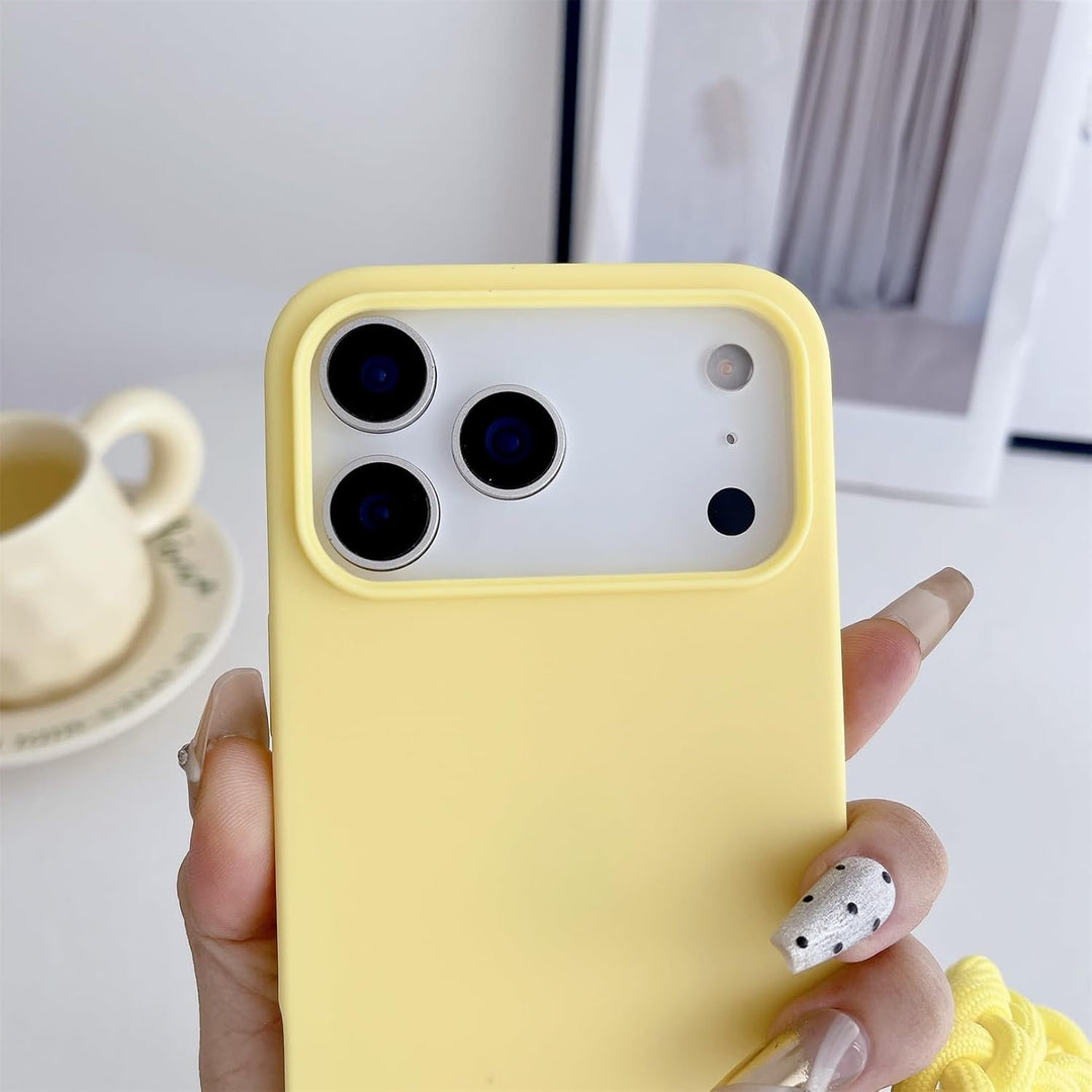 Emlivi Handykette Hülle für iPhone 17 Pro Necklace Handyhülle Nylon Schultergurt Liquid Silikon TPU