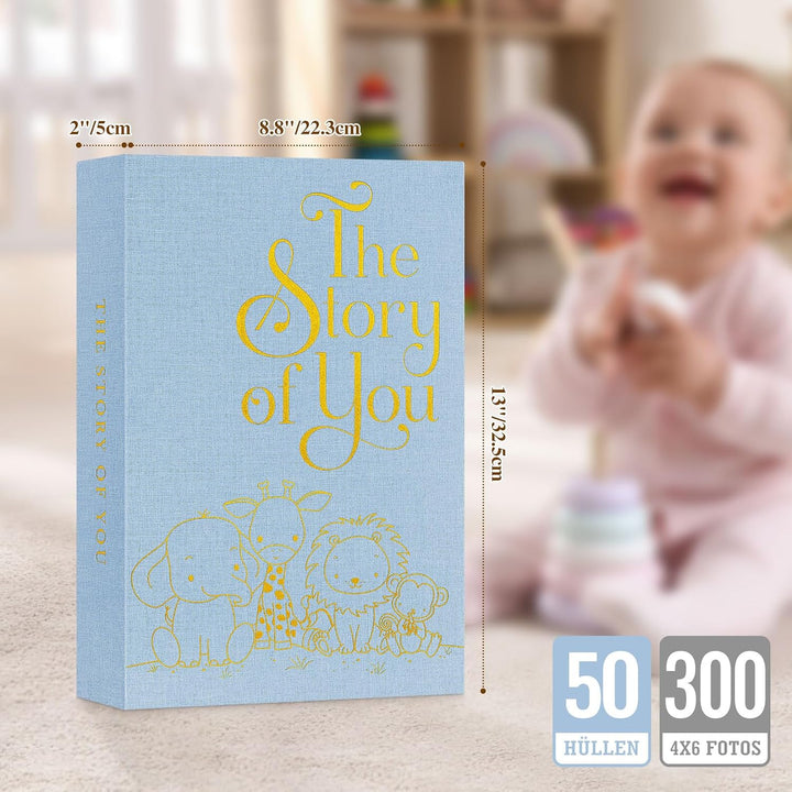 Ywlake Baby Fotoalbum 10x15 300 Fotos, The Story of you Leinen Baby Fotobuch Einsteckalbum Babyalbum