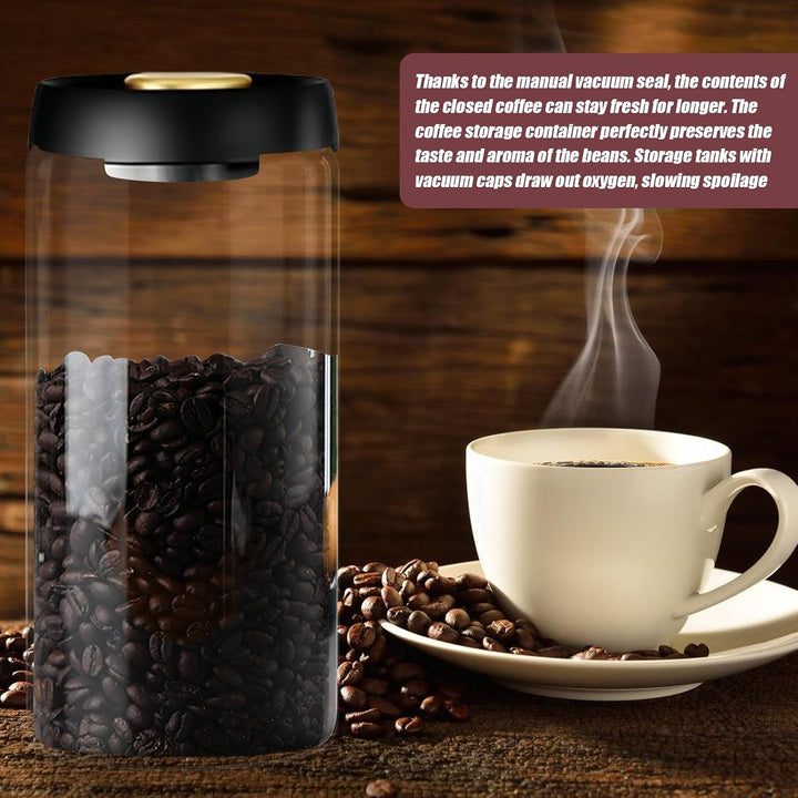 1800ml Luftdichte Kaffeedose: Vorratsdose für Kaffee, Vorratsgläser mit Vakuumdeckel, Vakuum Kaffee