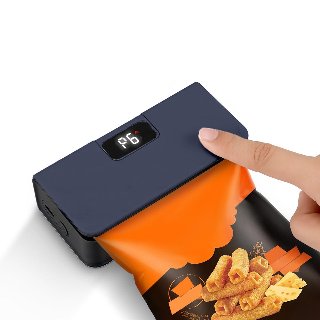 Wiederaufladbares Mini Folienschweissgerät mit LED-Display, 6 Stufen Einstellbar Bag Sealer für Plas