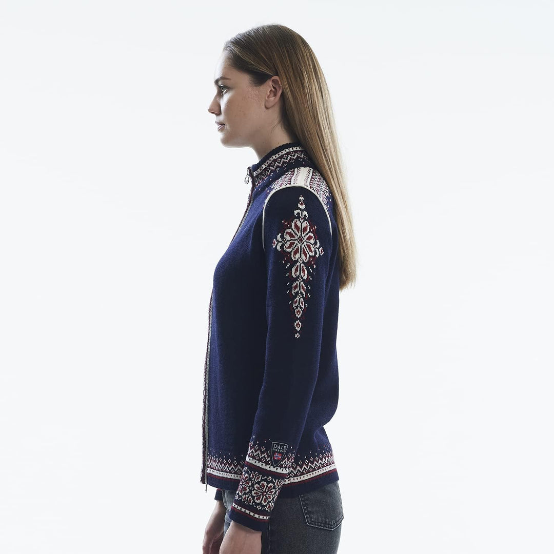 Dale of Norway Damen 140th Anniversary Fem Jacke S Navy/Red Rose/Off White, S Navy/Red Rose/Off Whit