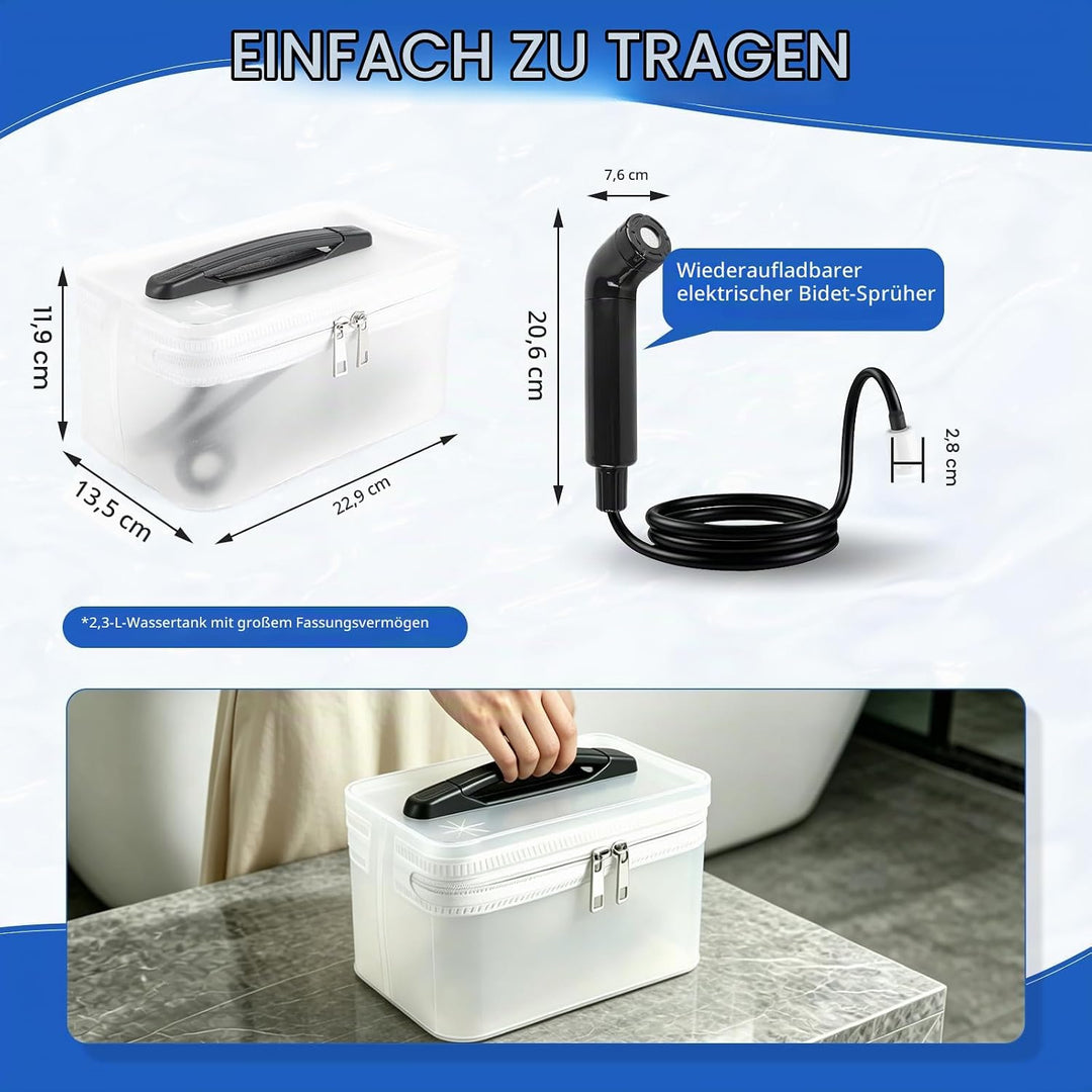 Portable Bidet, 2.3LElektrisch Bidet, Reise Bidet Handbrause | Bidet Portátil, 3 Modu Presaun Bee ni