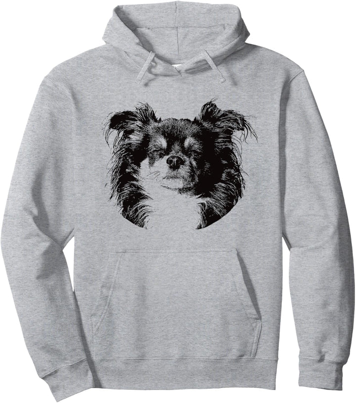 Langhaarige Chihuahua Pullover Hoodie