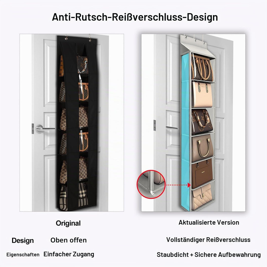 Lirex Geldbörsen-Organizer, 6 Taschen Handtaschen-Organizer mit Reissverschluss zum Aufhängen, für S