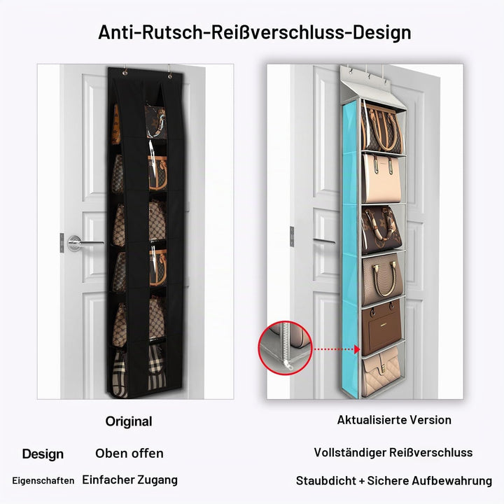 Lirex Geldbörsen-Organizer, 6 Taschen Handtaschen-Organizer mit Reissverschluss zum Aufhängen, für S