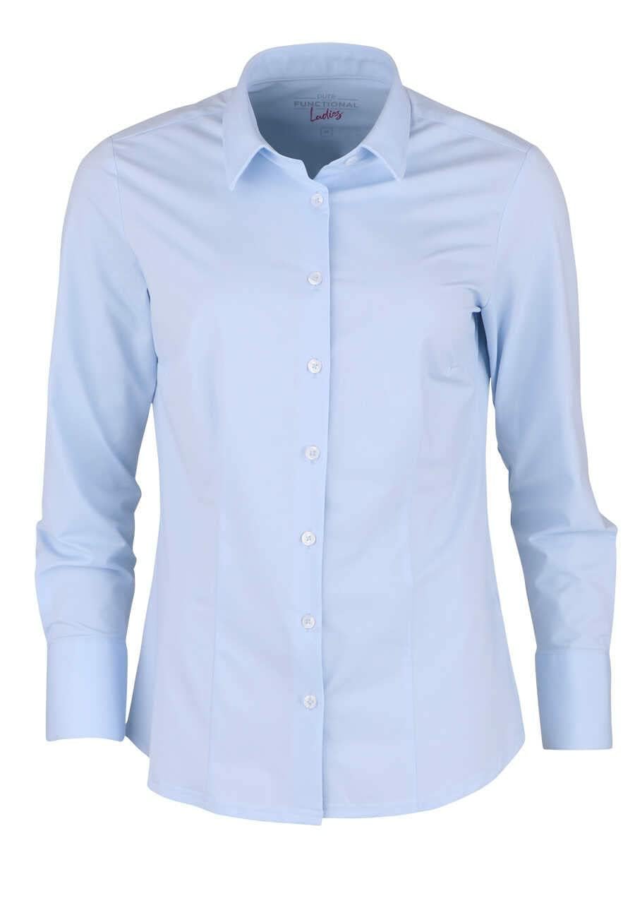 Pure Slim Functional Bluse Hemdenkragen hellblau M Hellblau, M Hellblau