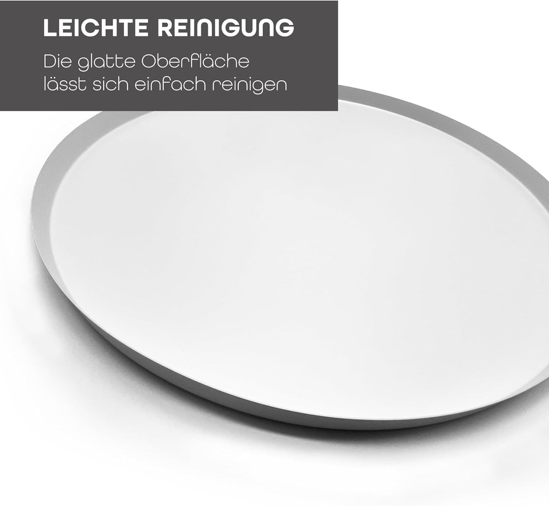 DREIBERG® Deko Tablett | Ø 40 cm | Dekotablett weiss | Dekoteller | Dekotablett rund weiss | inkl. 2