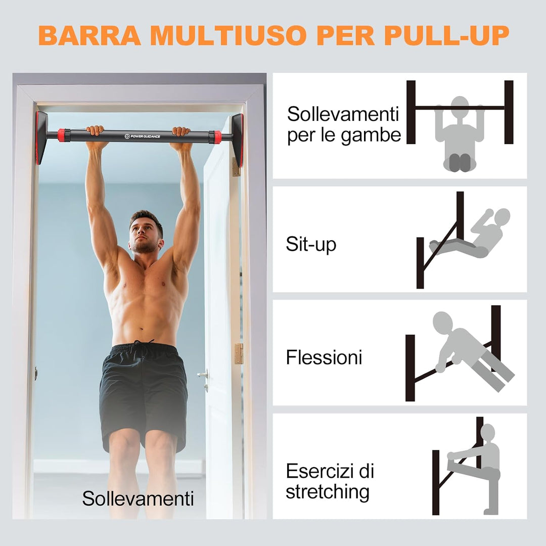 POWER GUIDANCE Klimmzugstange Türrahmen, Verstellbar 74-97cm, Bohrfreie Montage, 150KG Hochbelastbar