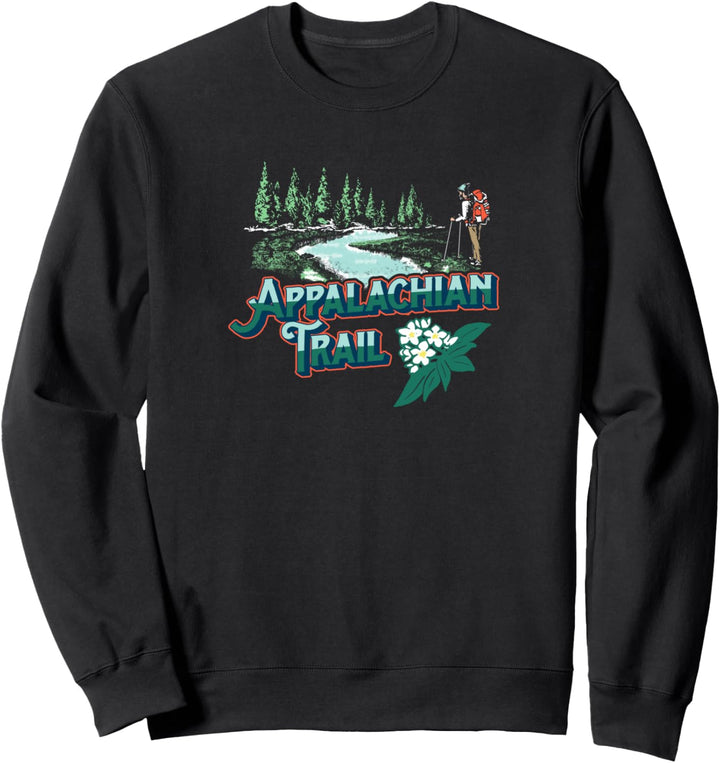 Appalachian Trail Hiker Nature Scene &amp; Mountain Laurel Sweatshirt