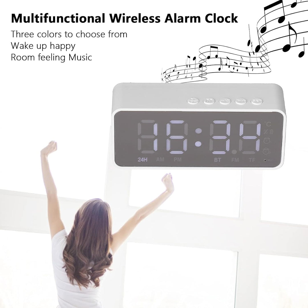 Sorandy G50 Multifunktionaler Digitaler Wecker, Grosser Display-Wireless-Radiowecker, BT-Lautspreche