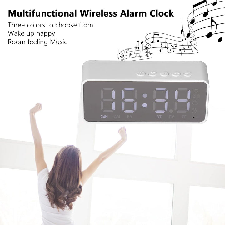 Sorandy G50 Multifunktionaler Digitaler Wecker, Grosser Display-Wireless-Radiowecker, BT-Lautspreche