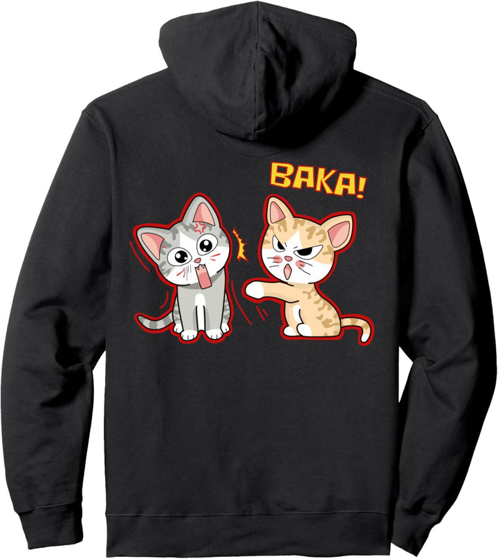Funny Anime Baka Katzen Slap Baka Japan Ohrfeigen Anime Pullover Hoodie