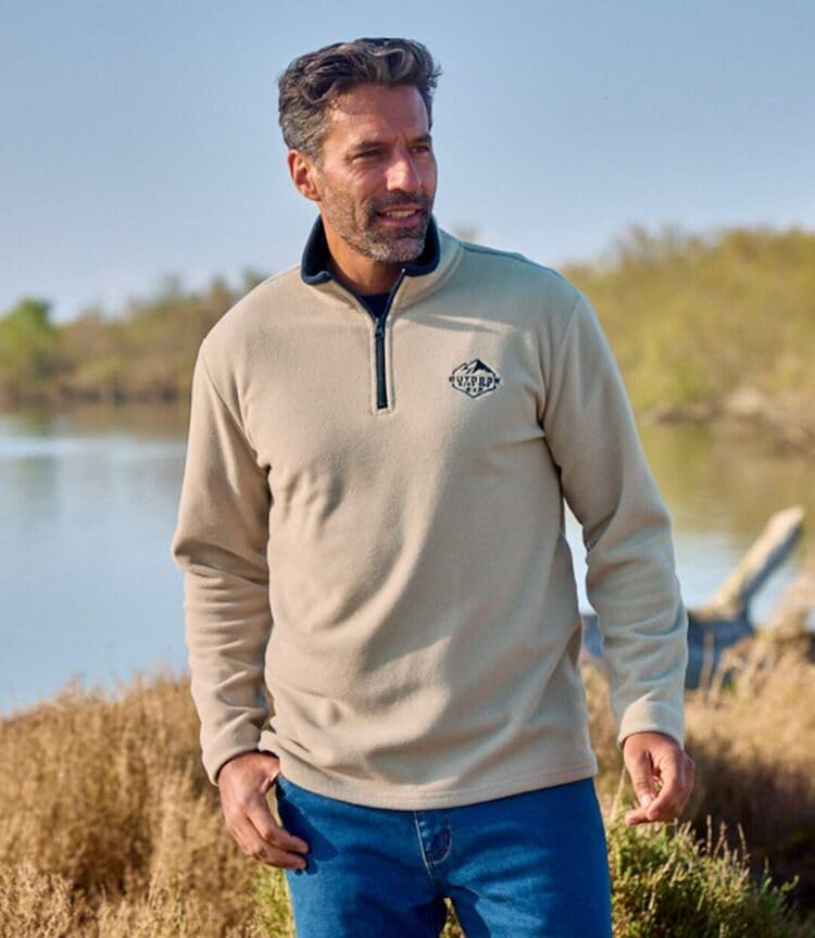 ATLAS FOR MEN - 2er-Pack Microfleece-Pullover - Fleecepullover Herren - Fleece Herren - Fleece Pullo