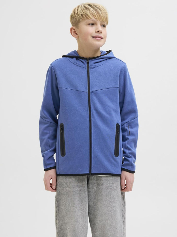 JACK &amp; JONES Boy Kapuzenjacke Einfarbig Kapuzenjacke Junior 140 Beaucoup Blue, 140 Beaucoup Blue