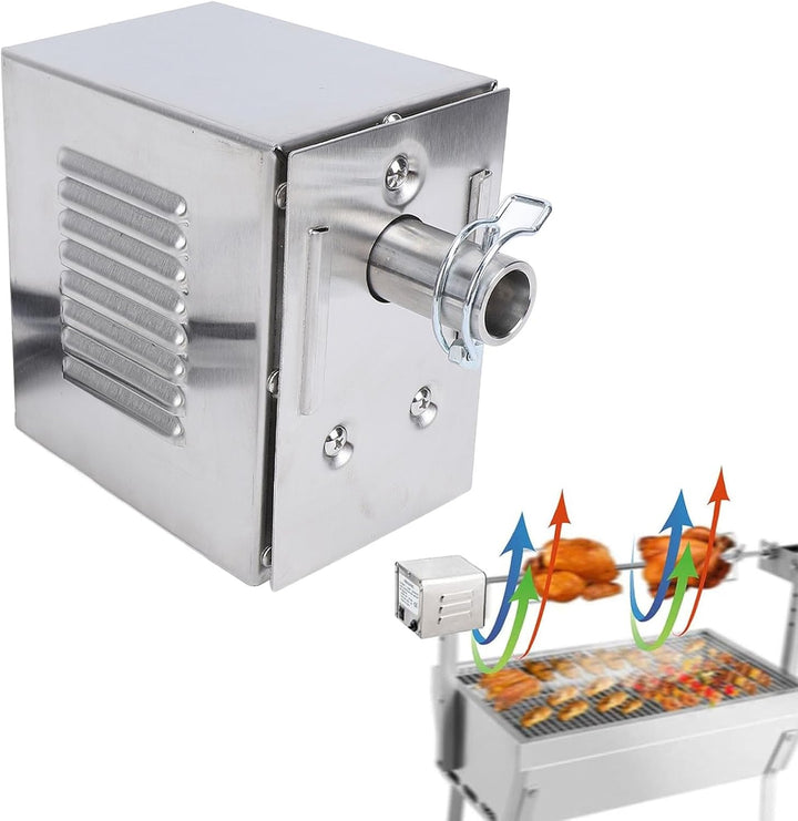 HEEPDD Hochleistungs-Grill-Rotisserie-Motor, 45-W-Edelstahl-Elektro-Bräter-Grillmotor mit 200–250 Kg