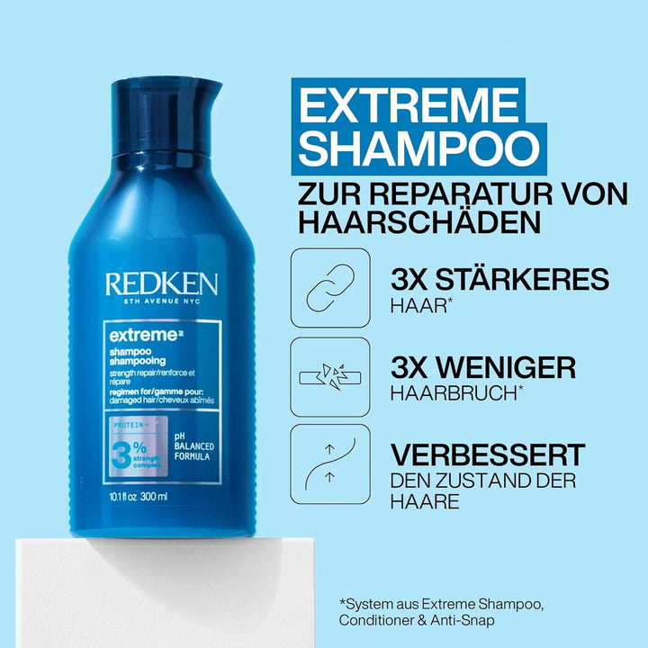 Redken Pflegeset mit Shampoo, Conditioner &amp; Anti-Snap Spray für sprödes und geschädigtes Haar, Anti
